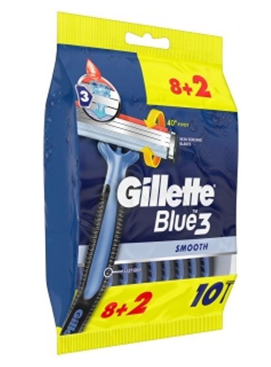 Gillette 8+2pcs Blue3 Smooth handle blade